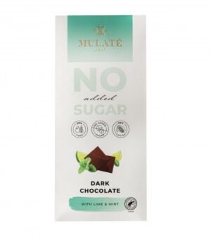 MULATE LIGHT juodasis šokoladas su laimais ir mėtomis