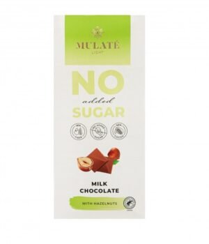 MULATE LIGHT pieninis šokoladas su lazdyno riešutais, 90 g
