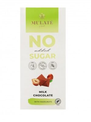 MULATE LIGHT pieninis šokoladas su lazdyno riešutais, 90 g