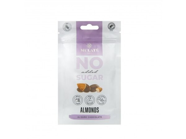 MULATE LIGHT skrudinti migdolai juodajame šokolade